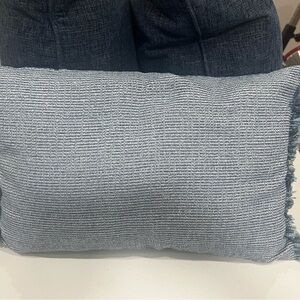 Blue Textured Throw Pillow